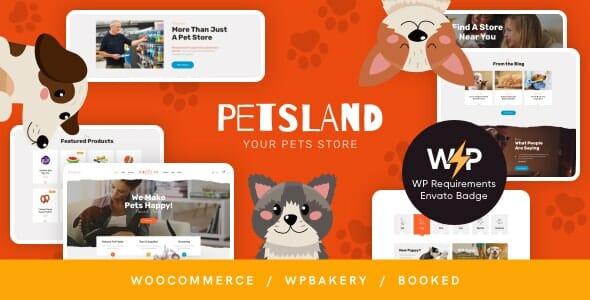 Pets Land - Domestic Animals Shop & Veterinary WordPress Theme
