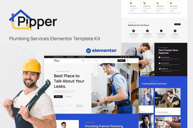 Pipper – Plumbing Services Elementor Template Kit