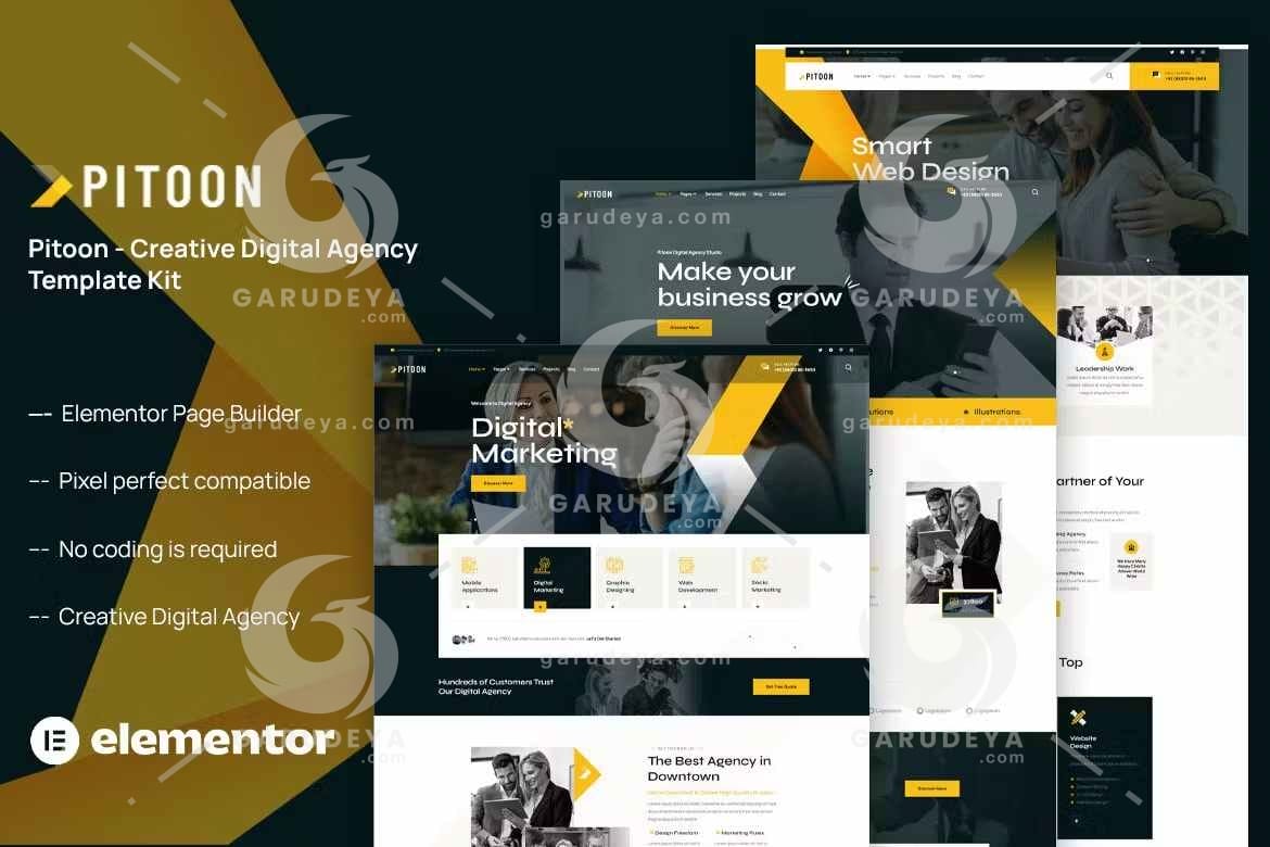 Pitoon – Creative Digital Agency Elementor Template Kit