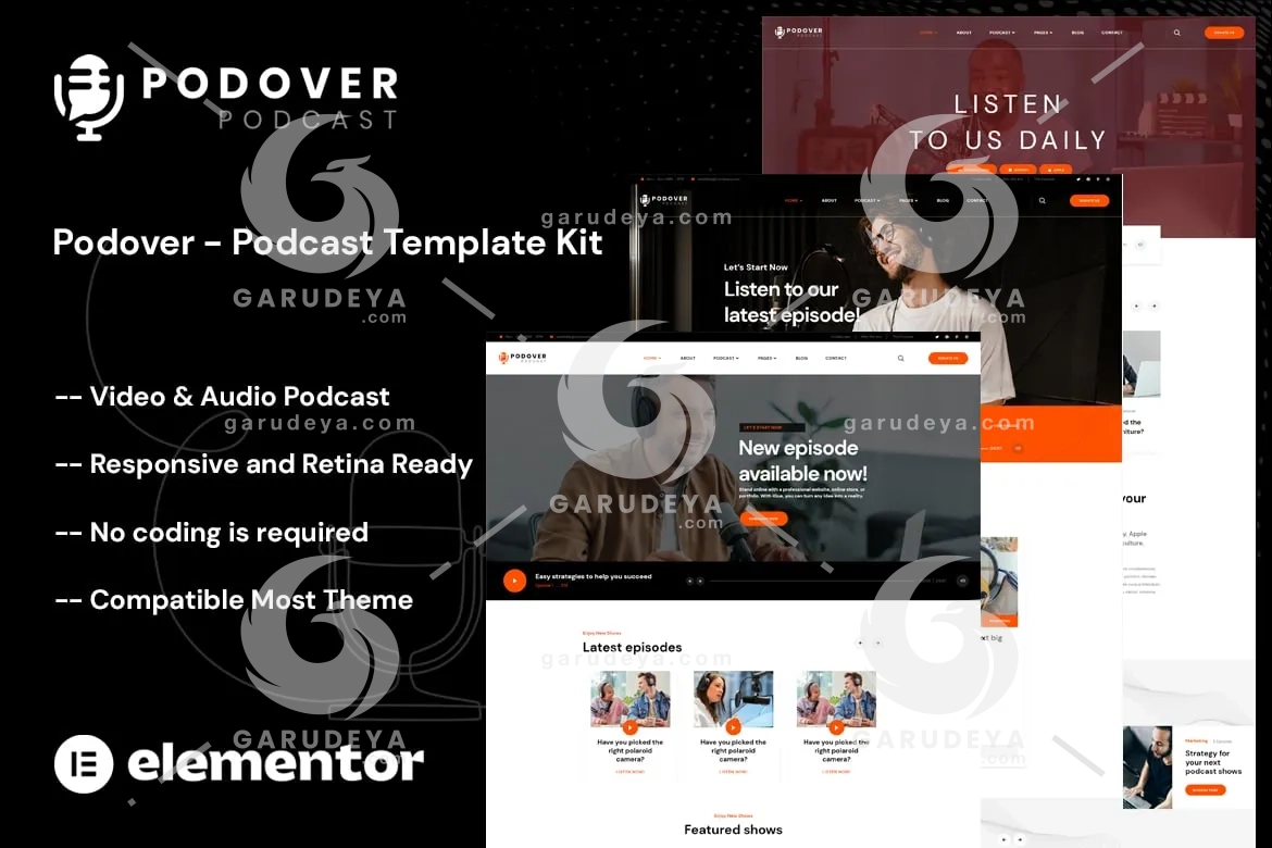Podover - Podcast Elementor Template Kit