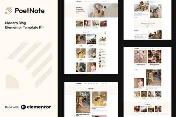 PoetNote – Modern Blog Elementor Pro Template Kit