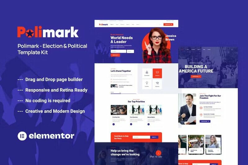 Polimark – Political Campaign & Elections Elementor Template Kit