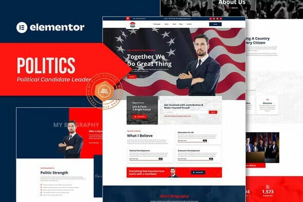 Politics – Political Candidate Leader Elementor Template Kit