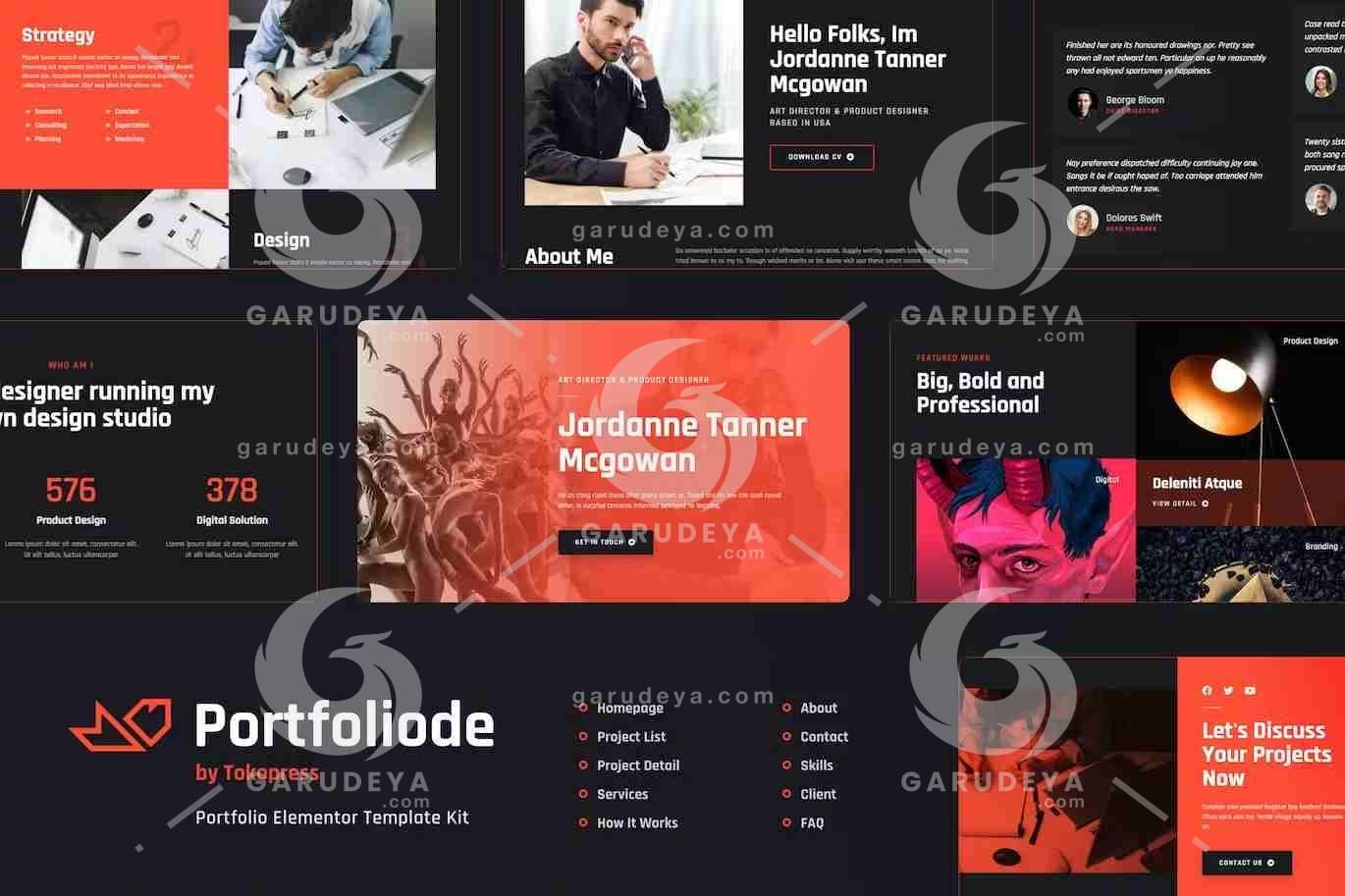 Portfoliode - Personal CV/Resume & Portfolio Elementor Template Kit