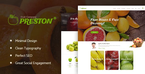 Preston - Fruit Company & Organic Farming WordPress Theme