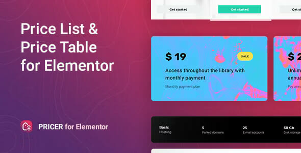 Pricer – Price List for Elementor