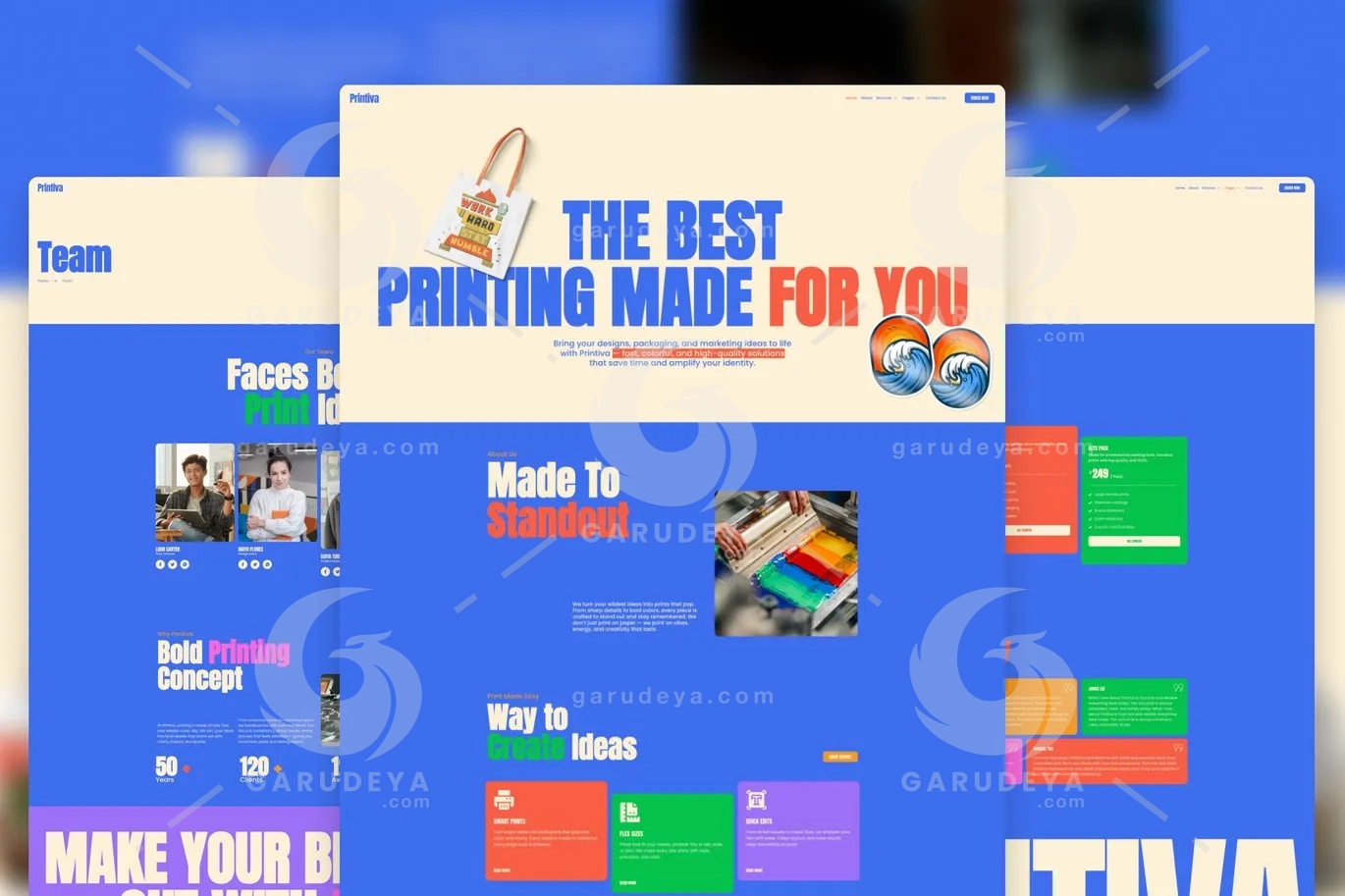 Printiva – Modern Colorful Printing Service Company Elementor Template Kit