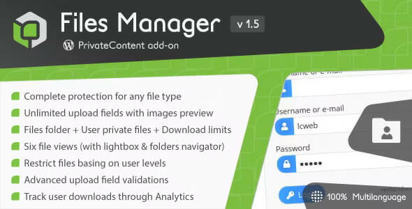 PrivateContent – Files Manager add-on