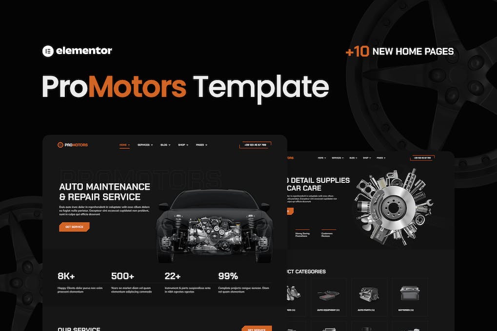 ProMotors – Car Service and Detailing Elementor Template Kit