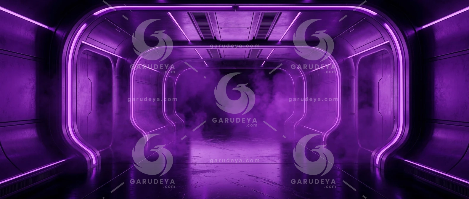 Purple Smoke Futuristic Airlock Background