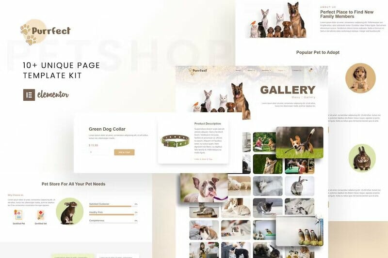 Purrfect – Pet Shop Elementor Template Kit