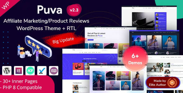 Puva – Online Blogging & Affiliate Product Reviews WordPress Theme