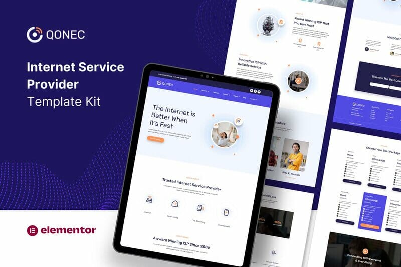 Qonec – Broadband & Internet Service Provider Template Kit