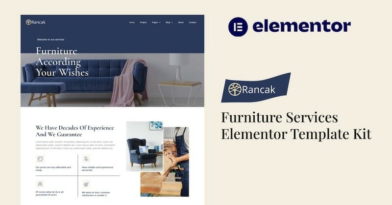 Rancak – Furniture Services Elementor Template Kit