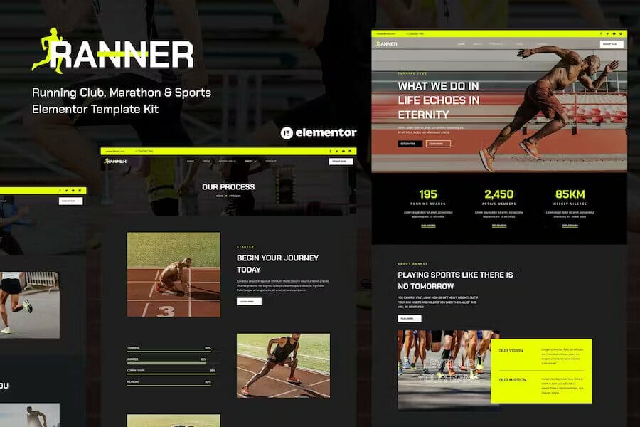 Ranner – Marathon Running Club & Sports Elementor Template Kit