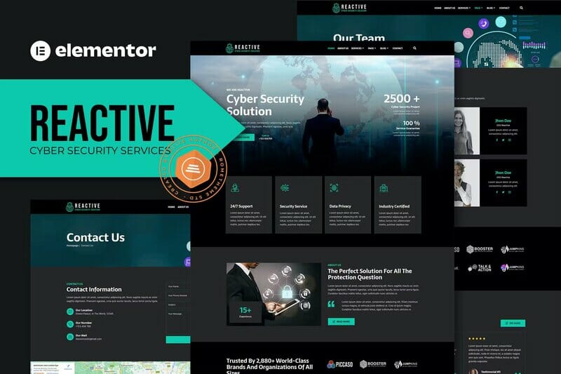 Reactive – Cyber Security Services Elementor Template Kit