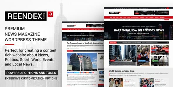 Reendex – Broadcast News Magazine WordPress Theme