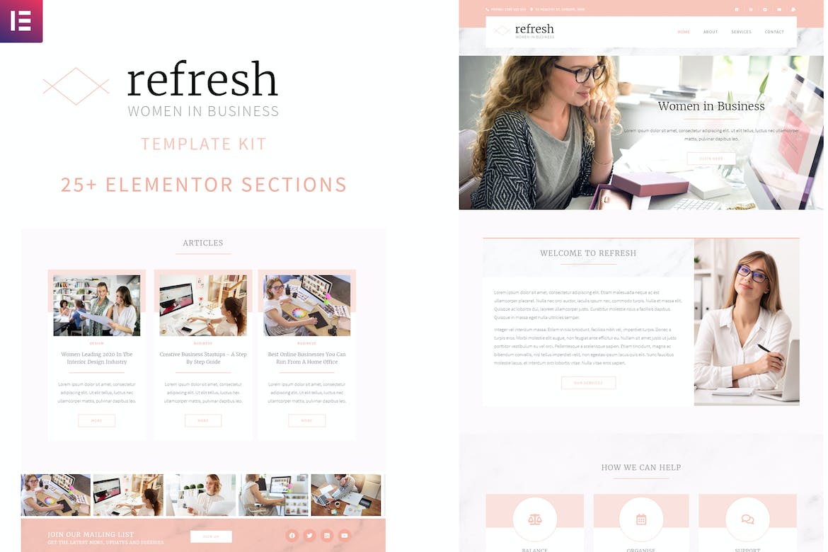 Refresh – Women in Business Elementor Template Kit