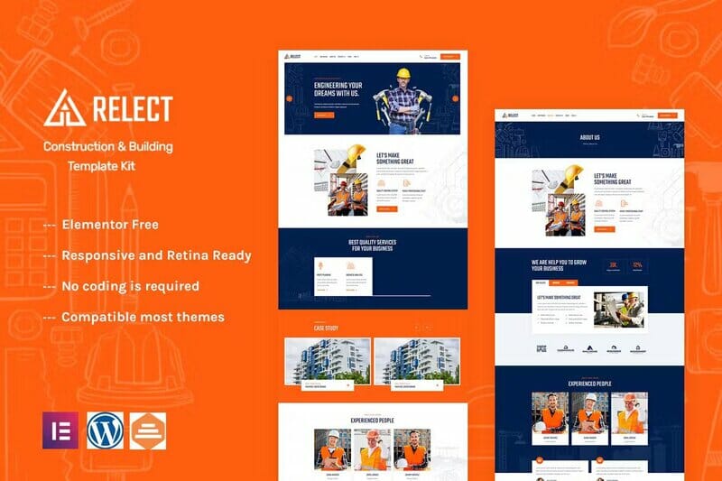 Relect – Construction & Building Elementor Template Kit