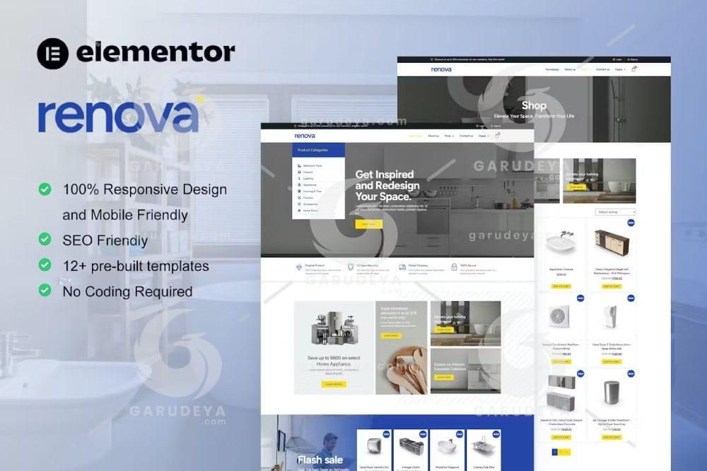 Renova - Kitchen Bathroom & Renovation Supplies Store Elementor Pro Template Kit