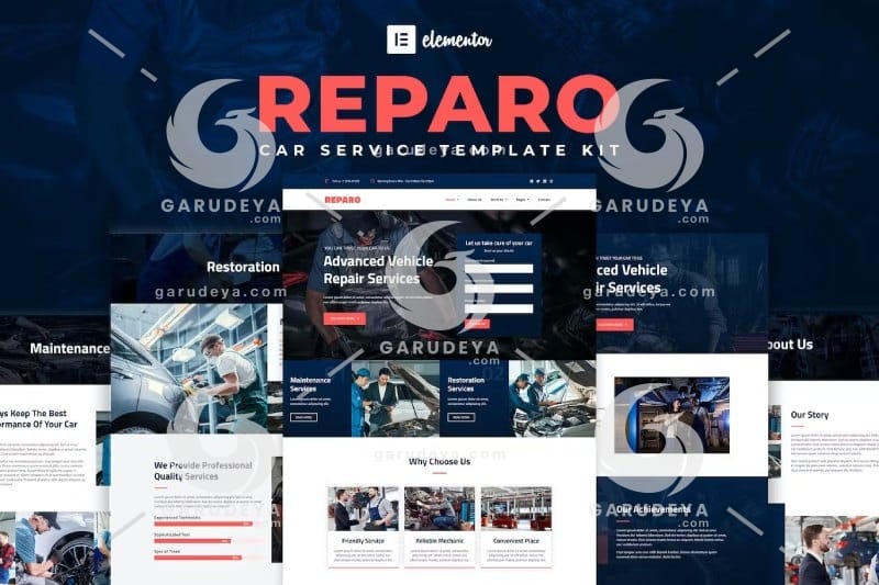 Reparo – Car Service Elementor Template Kit