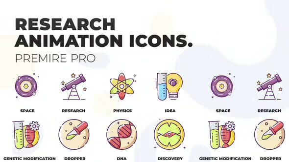 Research & Analysis – MOGRT Icons VideoHive 36927590