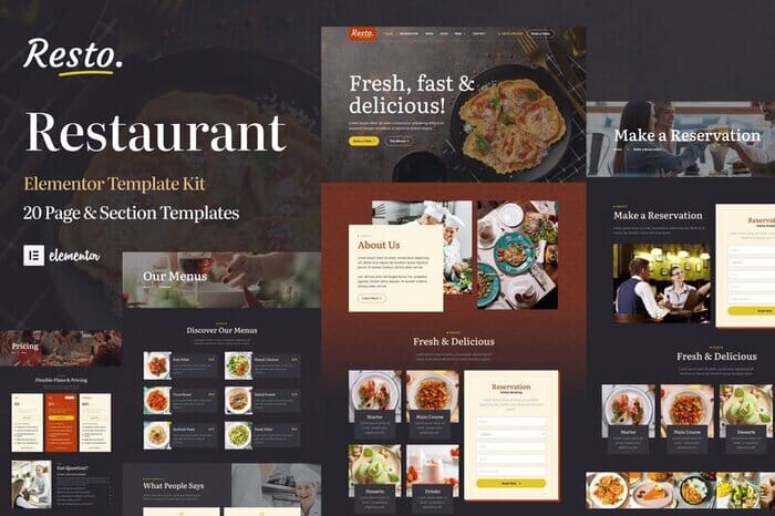 Resto. – Restaurant Catering & Cafe Elementor Template Kit