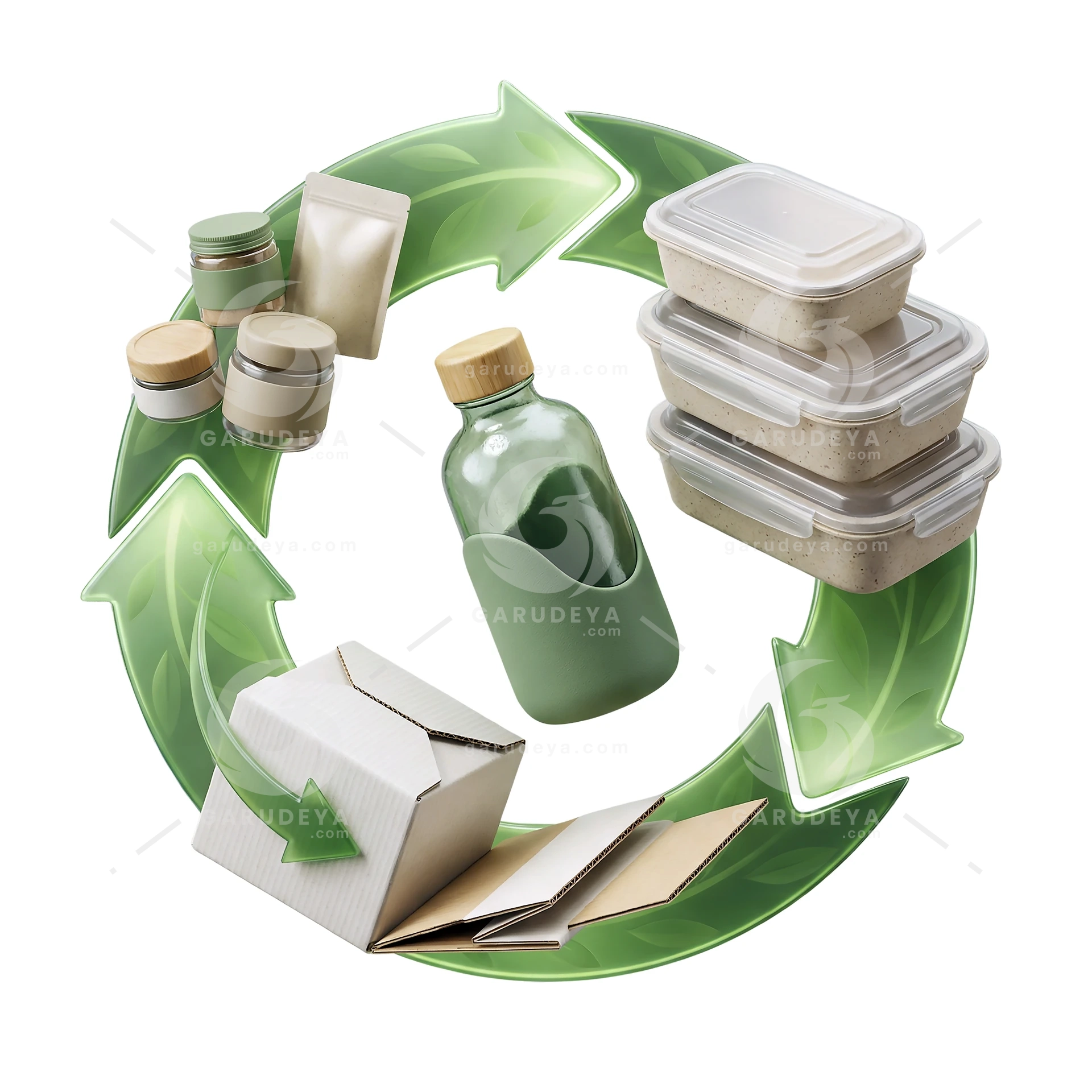 Reusable Packaging Circular Economy 3D Icon