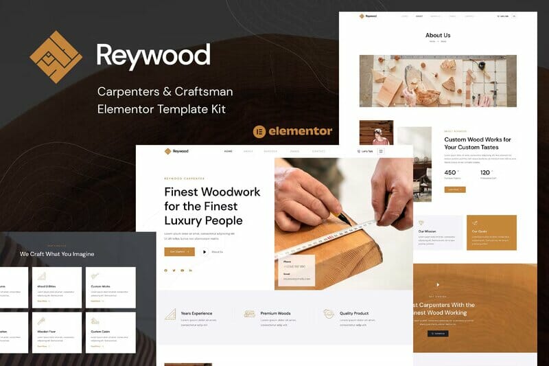 Reywood – Carpenter & Craftsman Elementor Template Kit