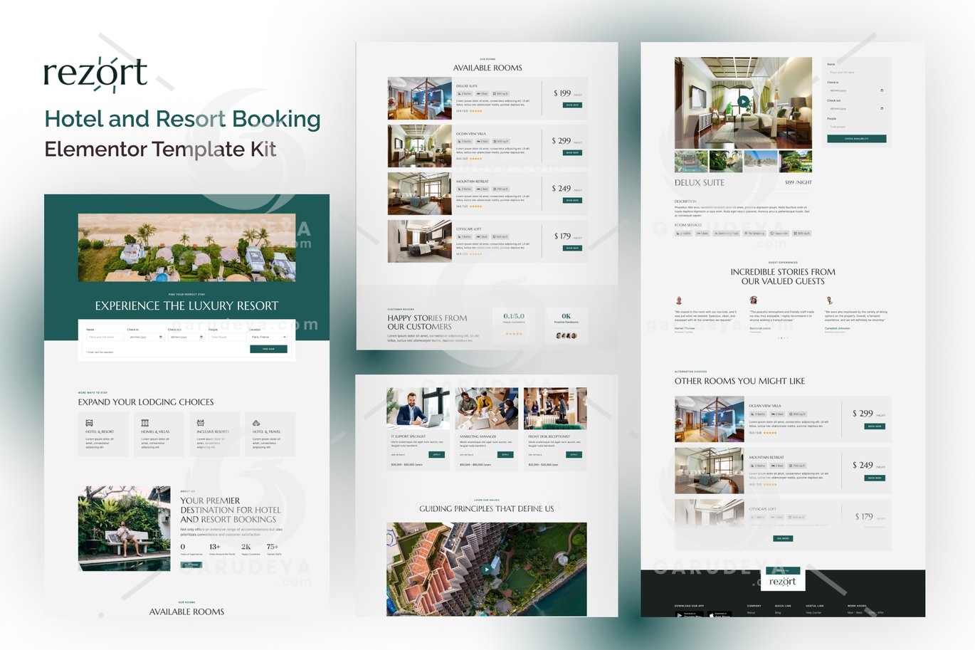 Rezort - Hotel & Resort Booking Elementor Template Kit