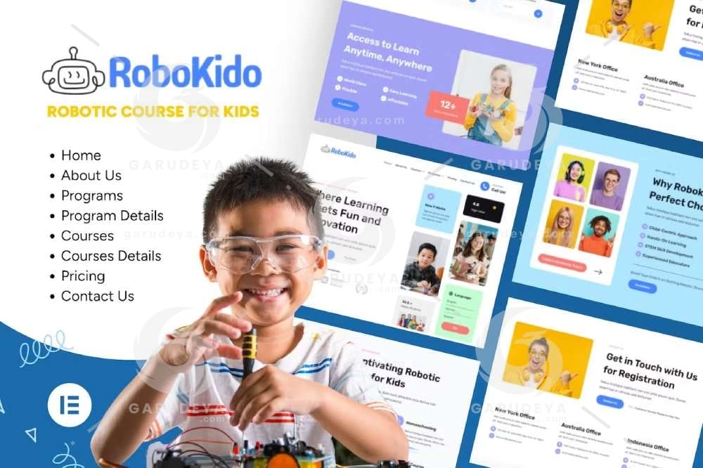 Robokido – Online Learning Courses for Kids Elementor Template Kit