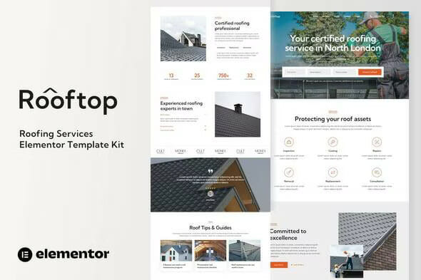 Rooftop – Roofing Service Elementor Template Kit