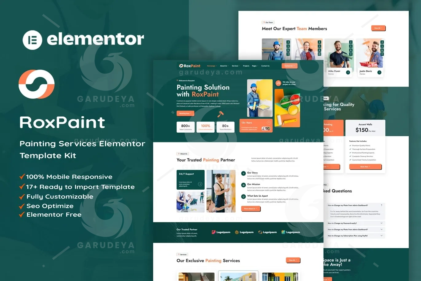 RoxPaint – Painting Services Elementor Template Kit