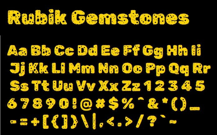 Rubik Gemstones Font