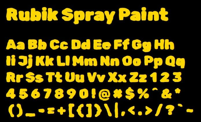 Rubik Spray Paint Font