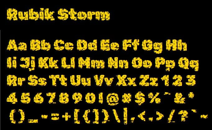 Rubik Storm Font