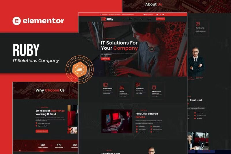 Ruby – IT Solutions Company Elementor Template Kit