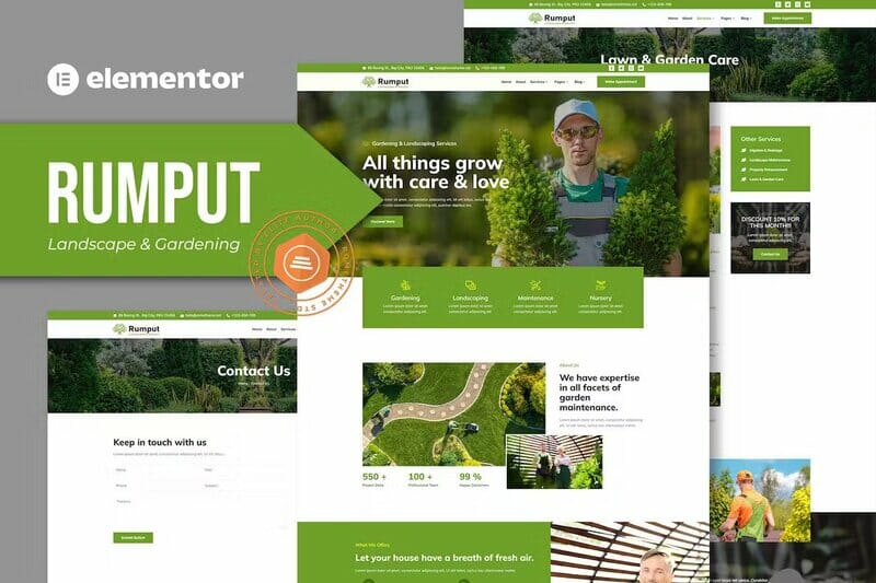 Rumput – Gardening Services Elementor Template Kit