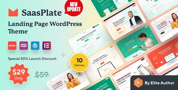 SaasPlate – Creative SaaS and App Landing WordPress Theme