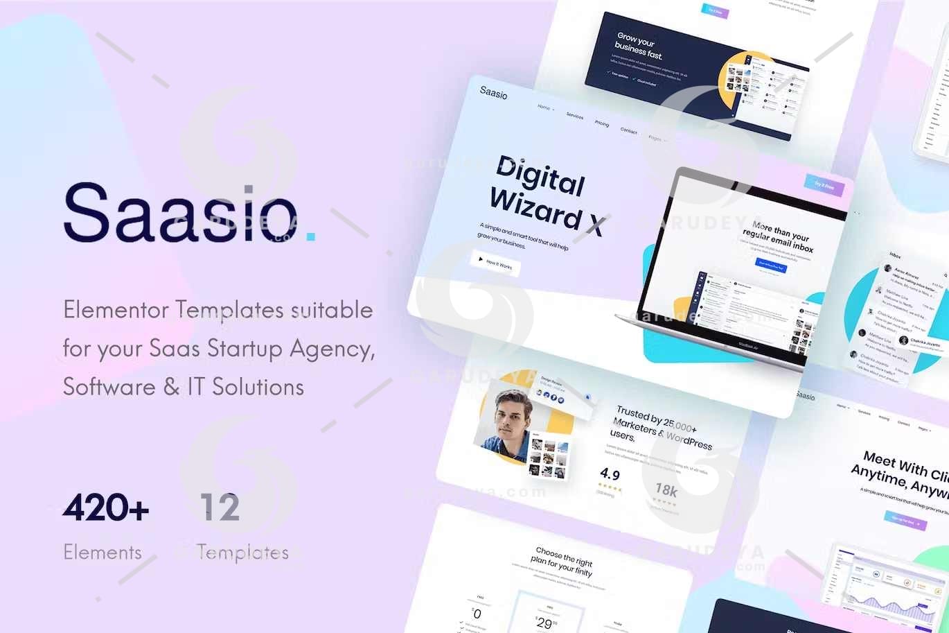 Saasio – Saas & Startup Elementor Template Kit