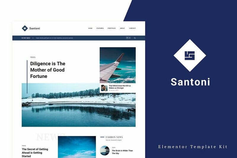 Santoni – Blog & Magazine Elementor Template Kit