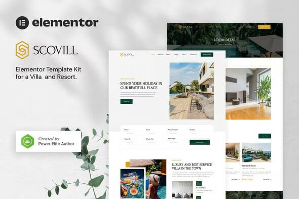 Scovill – Luxury Villa & Resort Elementor Template Kit