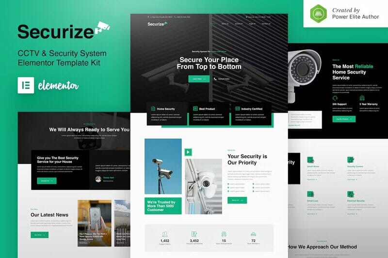 Securize – CCTV & Security Elementor Template Kit | Garudeya.com
