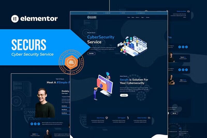 Securs - Cyber Security Service Elementor Template Kit