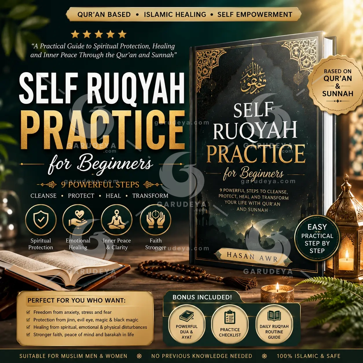 Self Ruqyah Practice Guide for Beginners | Quranic Healing, Spiritual Protection (PDF eBook)