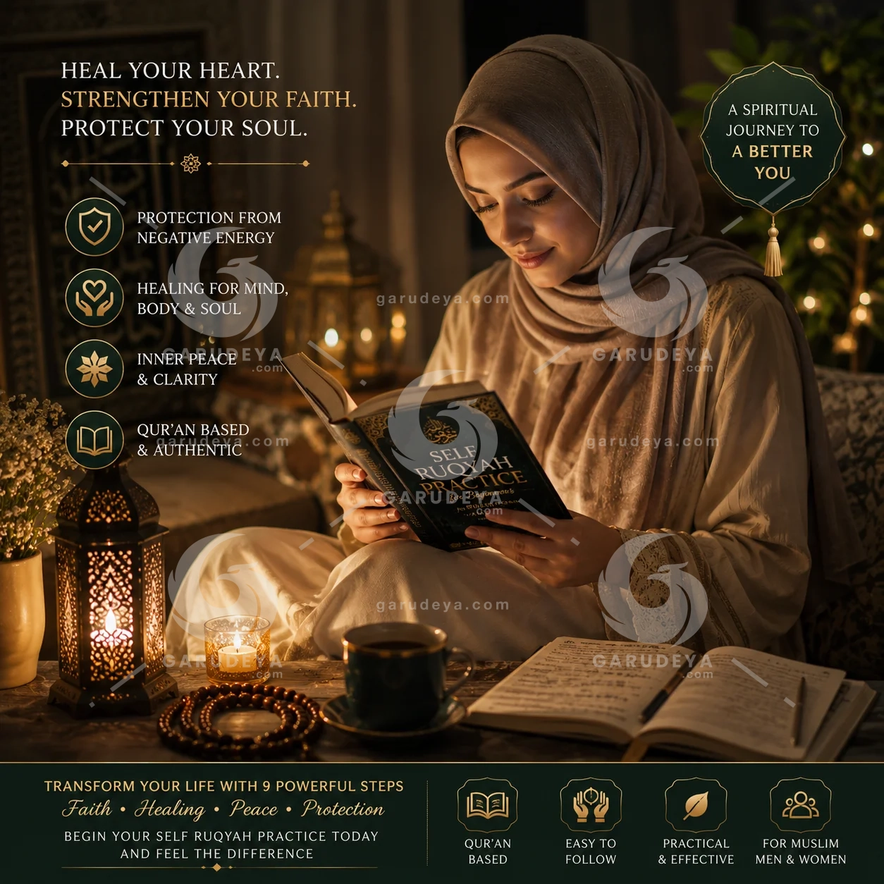 Self Ruqyah Practice Guide for Beginners | Quranic Healing, Spiritual Protection (PDF eBook)