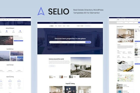 Selio – Real Estate Directory Elementor Template Kit