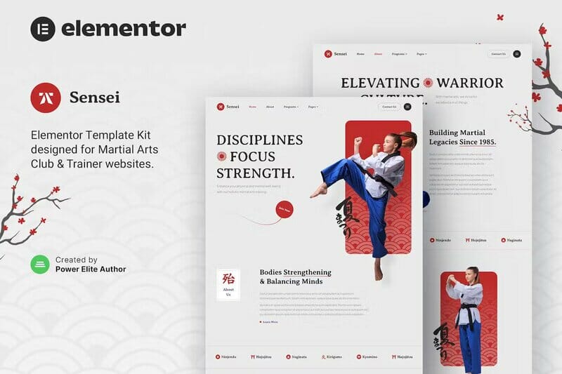 Sensei – Martial Arts Club & Trainer Elementor Template Kit