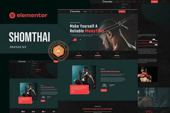 Shomthai – Martial Art Elementor Template Kit