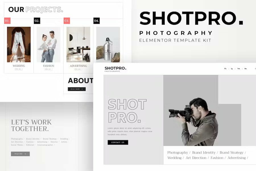 Shotpro – Photography & Portfolio Elementor Template Kit